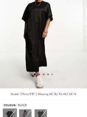ASOS Black Oversized Midi T-Shirt Dress